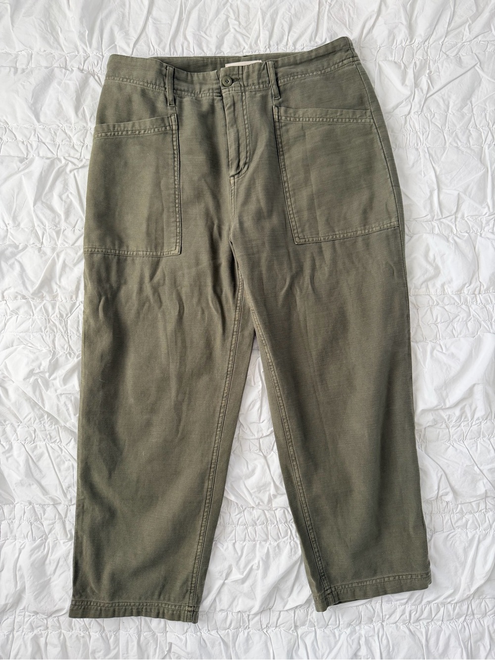 Lucky Brand Women’s Olive Green Wide Leg Slouchy Utility Cargo Pants